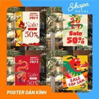 Decal Dán Kính Poster TẾT (mẫu mới) - ảnh thật - chống nước