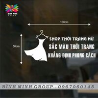 Decal dán kinh - shop thời trang - thay đổi tên theo yêu cầu