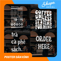 Decal dán kính trang trí quán Cafe