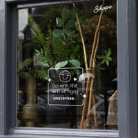 Decal dán kính trang trí shop