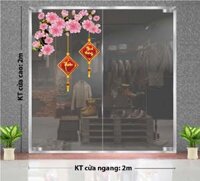 DECAL DÁN KÍNH TRANG TRÍ TẾT LIỄN TREO TRÊN CÀNH ĐÀO HỒNG