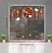 DECAL DÁN KÍNH TRANG TRÍ TẾT DÂY TREO LỒNG ĐÈN 2026