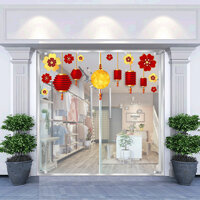 Decal dán kính trang trí tết lồng đèn xuân số 2