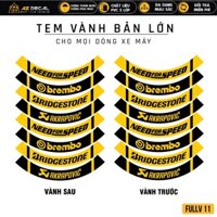 Decal Dán Mâm Xe AB SH Exciter Winner Đủ 2 Bánh | FullV11 | Tem Dán Vành Xe Máy Niềng Xe Sirius Future...