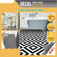 Decal dán nền nhà tắm chống trơn trượt loại dày, giấy dán giả gạch nhà tắm Made in KOREA Size lớn Thư Viện Decal DDS-304