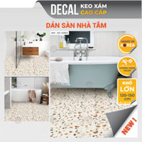 Decal dán nhà tắm chống nước đá mài terrazzo cao cấp Made in KOREA giấy dán nền nhà vệ sinh dày dặn Decal24h DDS-325