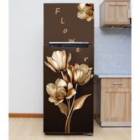 Decal dán Tủ Lạnh bình hoa mẫu đơn 3d chất liệu cao cấp