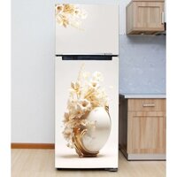 Decal dán Tủ Lạnh bình hoa trắng 3d chất liệu cao cấp