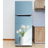 Decal dán Tủ Lạnh bình hoa tulip 3d chất liệu cao cấp