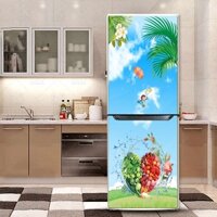 Decal dán tủ lạnh có sẵn keo rau củ quả (In theo yêu cầu)