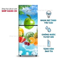 Decal dán tủ lạnh hoa quả tươi mát (34) hue decor, chống nước-siêu bền, giá rẻ