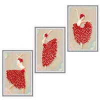 Decal dán tường bộ 3 khung tranh nghệ thuật cô gái múa ba-le Tipo_001