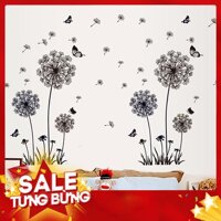 Decal dán tường Bồ công anh đen - DH003 - PVC vinyl - Hàng nhập khẩu