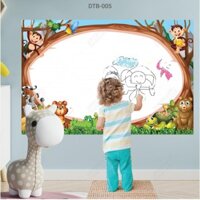 Decal Dán Tường Bút Lông Hoạt Hình Muôn Thú Siêu Cute, An Toàn Và Chất Lượng, Có nhiều mẫu, kích thước 90x60cm DTB-005