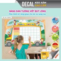 Decal Dán Tường Bút Lông Thời Khóa Biểu Cực Dễ Thương, An Toàn Và Chất Lượng Kích Thước 90x60cm TVDC DTB-002