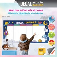 Decal Dán Tường Bút Lông Thời Khóa Biểu Dành Cho Học Sinh Siêu Đẹp An Toàn Chất Lượng Cho Bé Kích Thước 120x60cm DTB-013