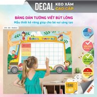 Decal Dán Tường Bút Lông Thời Khóa Biểu Dành Cho Học Sinh Siêu Đẹp An Toàn Chất Lượng Cho Bé Kích Thước 90x60cm DTB-002