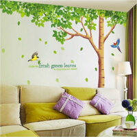 Decal dán tường cây cỡ lớn trang trí nhà cửa có sẵn keo