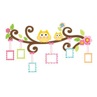 Decal Dán Tường Cây Khung Ảnh Cú Mèo Binbin EB86 110 x 60 cm