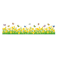 Decal Dán Tường Chân Tường Hoa Tulip Vàng Binbin CT16 135 x 30 cm