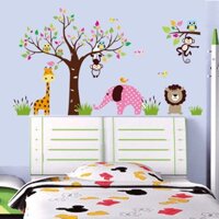 Decal dán tường cho bé, vườn thú cỡ đại