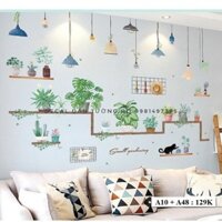 Decal dán tường Combo Đèn con mèo A10 + A48 - Decal dán tường style Hàn Quốc