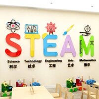 Decal dán tường dán nổi steam chất liệu acrylic trang trí trường mầm non, khu vui chơi, trung tâm tiếng anh, lớp học