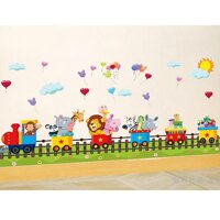 Decal dán tường đoàn tàu sở thú ZOOYOO AM7123