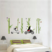 Decal Dán Tường Gấu Trúc Chạy Xe Binbin EB144 100 x 150 cm