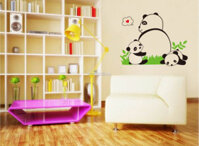 Decal dán tường gia đình gấu trúc, có sẵn keo, dán phòng bé, size 0,75 x 0,6 (m) (dài x rộng) TPHCM