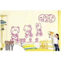 Decal dán tường hình hoạt hình xinh xắn cho bé