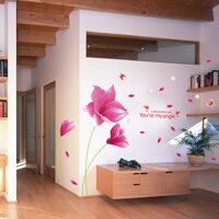 Decal dán tường Hoa cánh bướm AmyShop 150 x 200 cm - Hồng