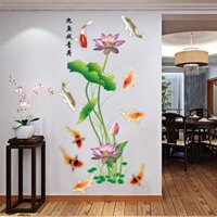 Decal dán tường Hoa sen mới 3D 01