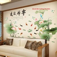 decal dán tường hoa sen mới