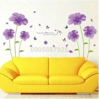 Decal dán tường hoa tím