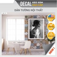 Decal dán tường Keo Xám chuyên dụng, Decal Gạch bông Vintage Hàng Cao Cấp, Chống thấm nước, kích thước 120x60cm,DGB-018