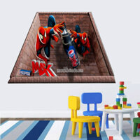 Decal dán tường người nhện 3d 2 - spider man 3d 2, có sẵn keo, phòng bé, ở TPHCM