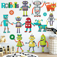 Decal dán tường robot cho bé