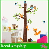 Decal dán tường Thước đo chiều cao Vườn thú - PVC vinyl - DTD015