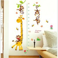 Decal dán tường thước đo chiều cao Hươu cao cổ 5 AmyShop 145 x 84 cm