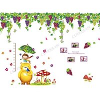 Decal dán tường trang trí phòng khách, phòng ngủ, nhà bếp - Thuớc gấu dưới giàn nho