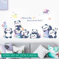 Decal dán tường ,Tranh dán tường Hình GẤU TRÚC DỄ THƯƠNG