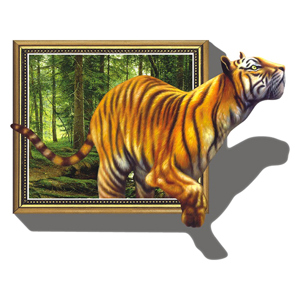 Decal dán tường tranh hổ 3D - PK31