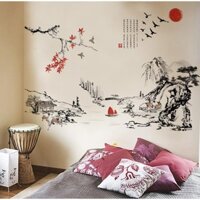 Decal dán tường tranh sơn thủy ABC1064+2008