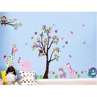 Decal dán tường vườn thú cho bé DF0099AB( size lớn)