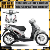 Decal Dán Xe Máy Liberty 125 Thiết Kế Năng Động | LBT-05 | Tem Liberty Đen Đỏ Trắng Chống Nước Bám Tốt Dễ Dán Tại Nhà
