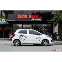 Decal dán xe ô tô Hello kitty siêu dễ thương