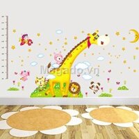 Decal đo chiều cao hươu cao cổ A313 A313: 160cm x 230cm (2 tờ)