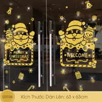 Decal Giáng Sinh Ông Già Noel Welcome Phủ Nhũ