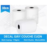 DECAL GIẤY COUCHE( IN MỰC DẦU VÀ LASER) CUỘN 0.30*100m